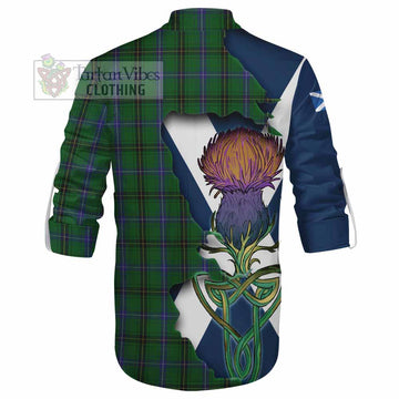 Tartan Vibes Clothing Henderson Tartan Family Crest Ghillie Kilt Shirt Scottish Thistle Celtic Inspired