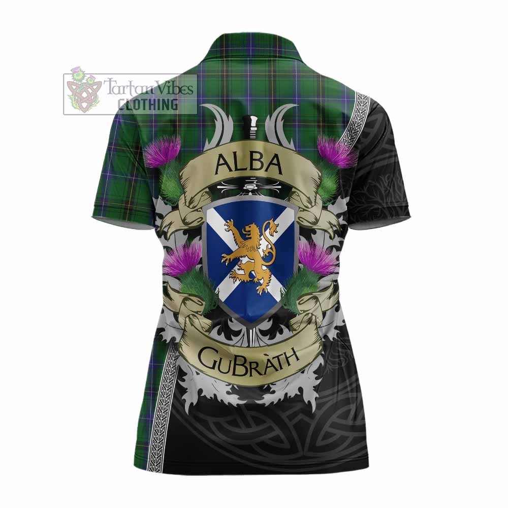 Tartan Vibes Clothing Henderson Tartan Family Crest Women's Polo Shirt Lion Rampant Royal Thistle Shield Celtic Inspired