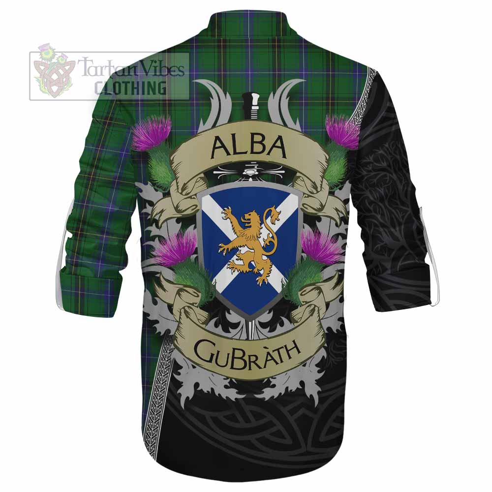 Tartan Vibes Clothing Henderson Tartan Family Crest Ghillie Kilt Shirt Lion Rampant Royal Thistle Shield Celtic Inspired