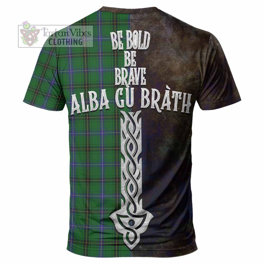 Tartan Vibes Clothing Henderson Tartan Family Crest T-Shirt Alba Gu Brath Be Brave Lion Ancient Style