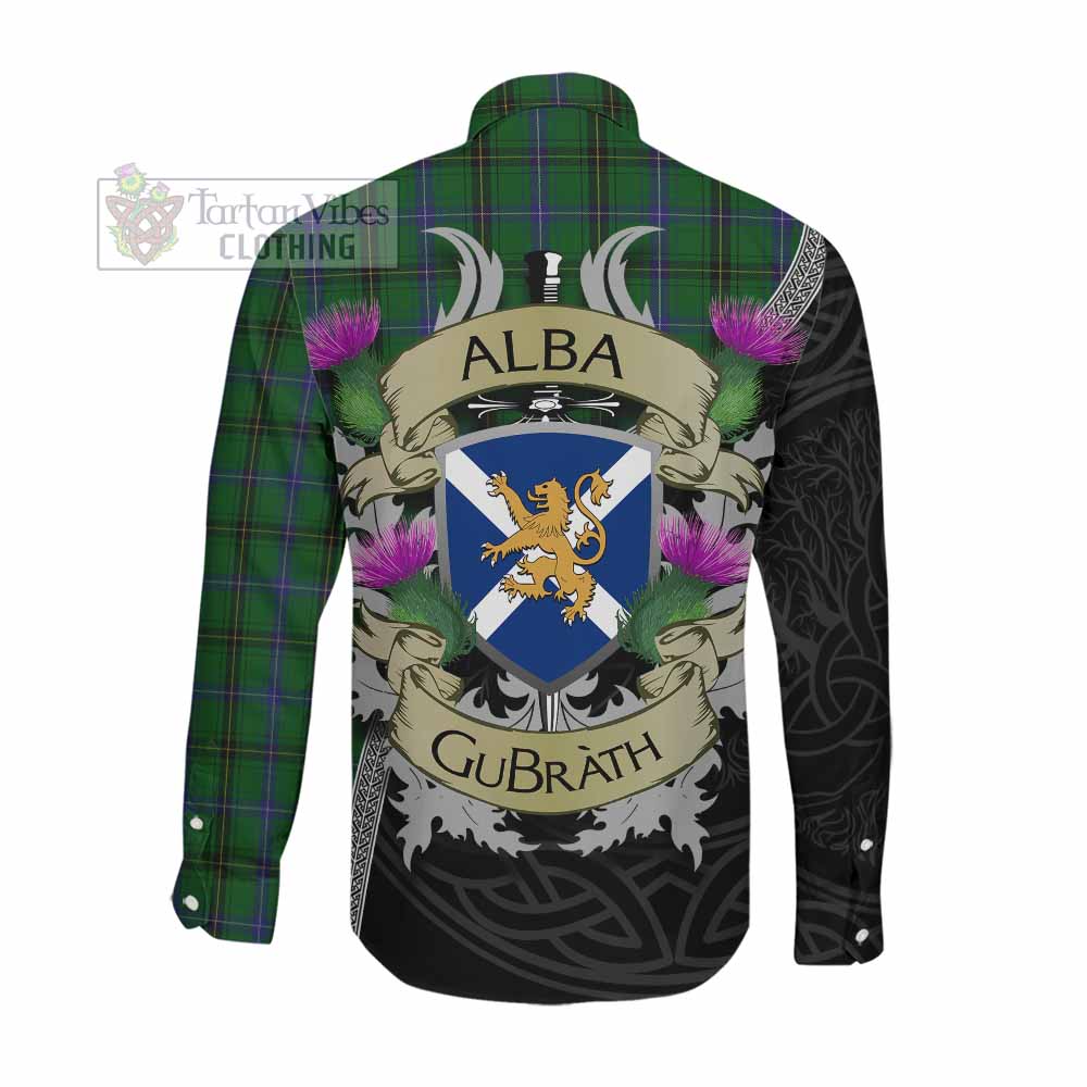 Tartan Vibes Clothing Henderson Tartan Family Crest Long Sleeve Button Shirt Lion Rampant Royal Thistle Shield Celtic Inspired