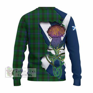 Tartan Vibes Clothing Henderson Tartan Family Crest Knitted Sweater Scottish Thistle Celtic Inspired