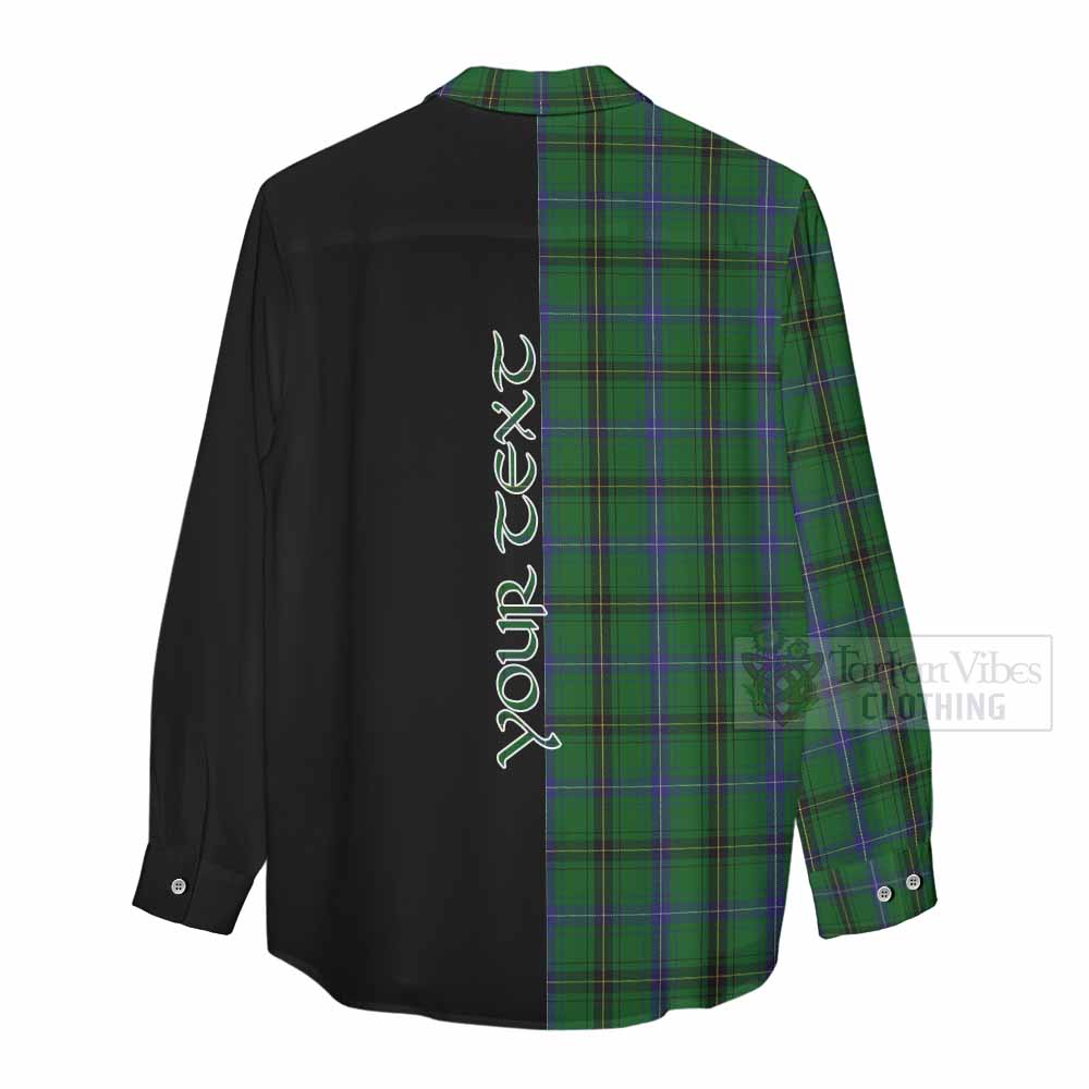 Tartan Vibes Clothing Henderson Tartan Women's Casual Shirt with Family Crest and Half Of Me Style