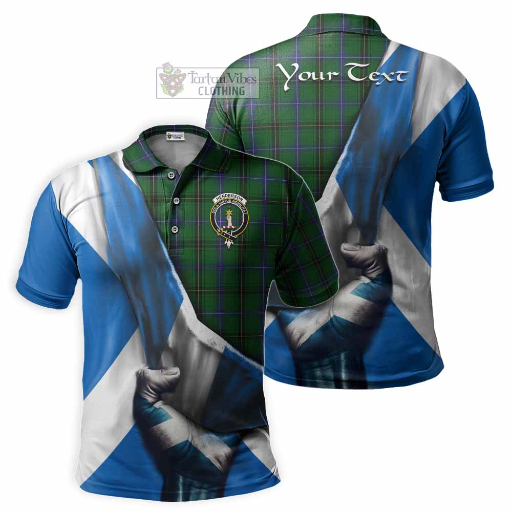Tartan Vibes Clothing Henderson Tartan Polo Shirt with Family Crest Scotland Patriotic Style