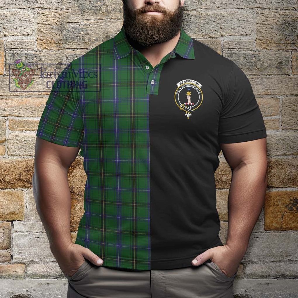 Henderson Tartan Polo Shirt with Family Crest and Half Of Me Style - Tartanvibesclothing Shop