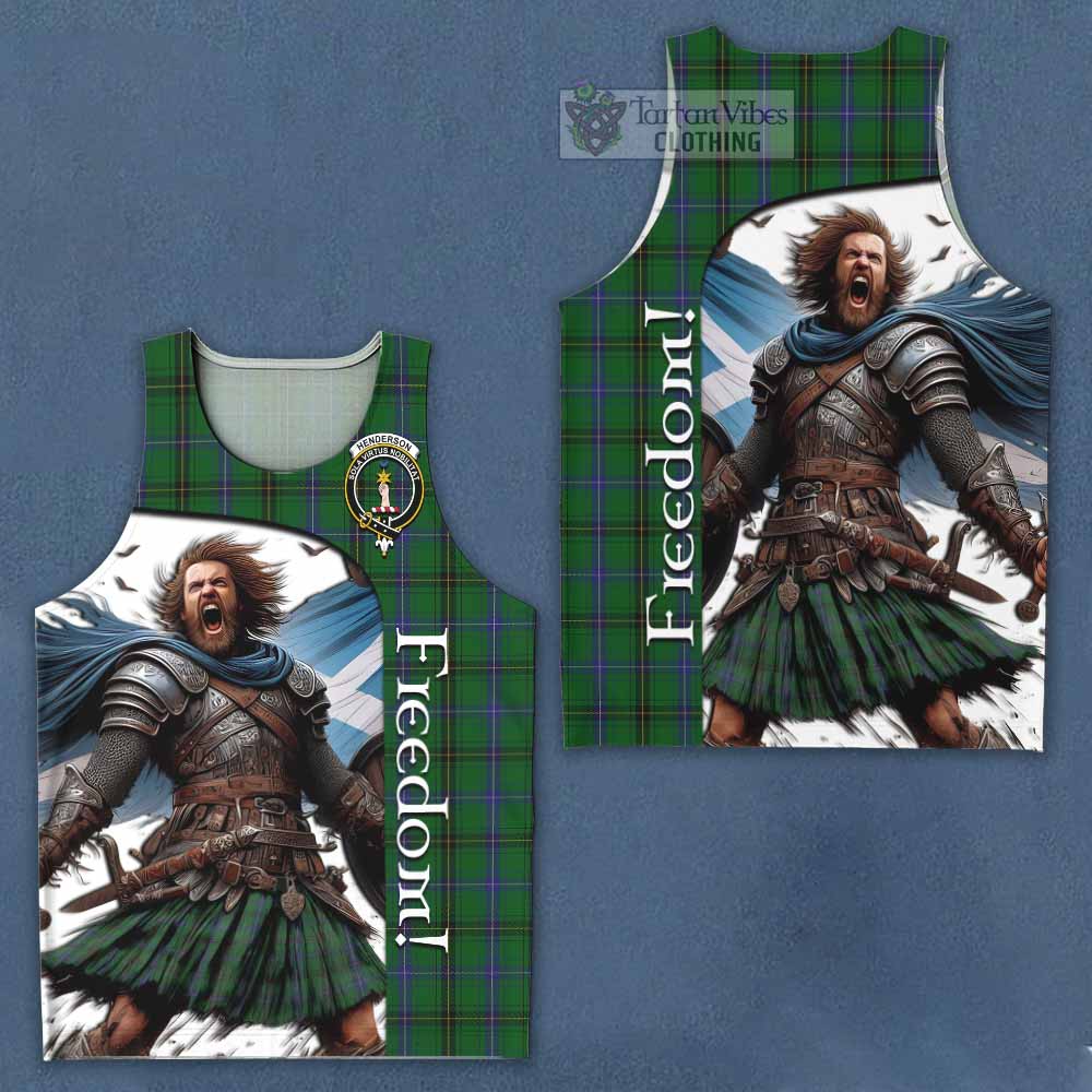 Tartan Vibes Clothing Henderson Crest Tartan Men's Tank Top Inspired by the Freedom of Scottish Warrior