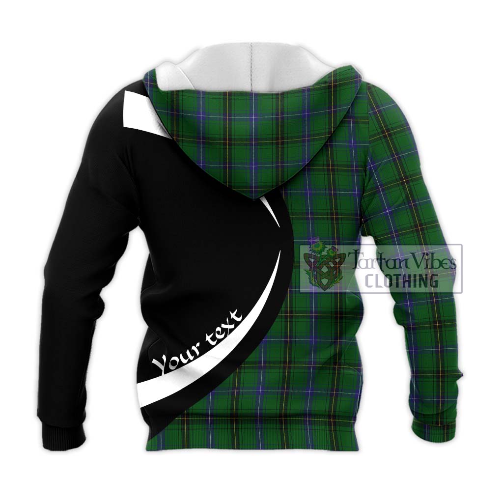 Henderson Tartan Knitted Hoodie with Family Crest Circle Style - Tartan Vibes Clothing