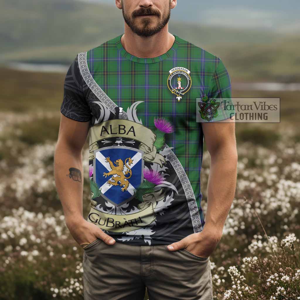 Tartan Vibes Clothing Henderson Tartan Family Crest T-Shirt Lion Rampant Royal Thistle Shield Celtic Inspired