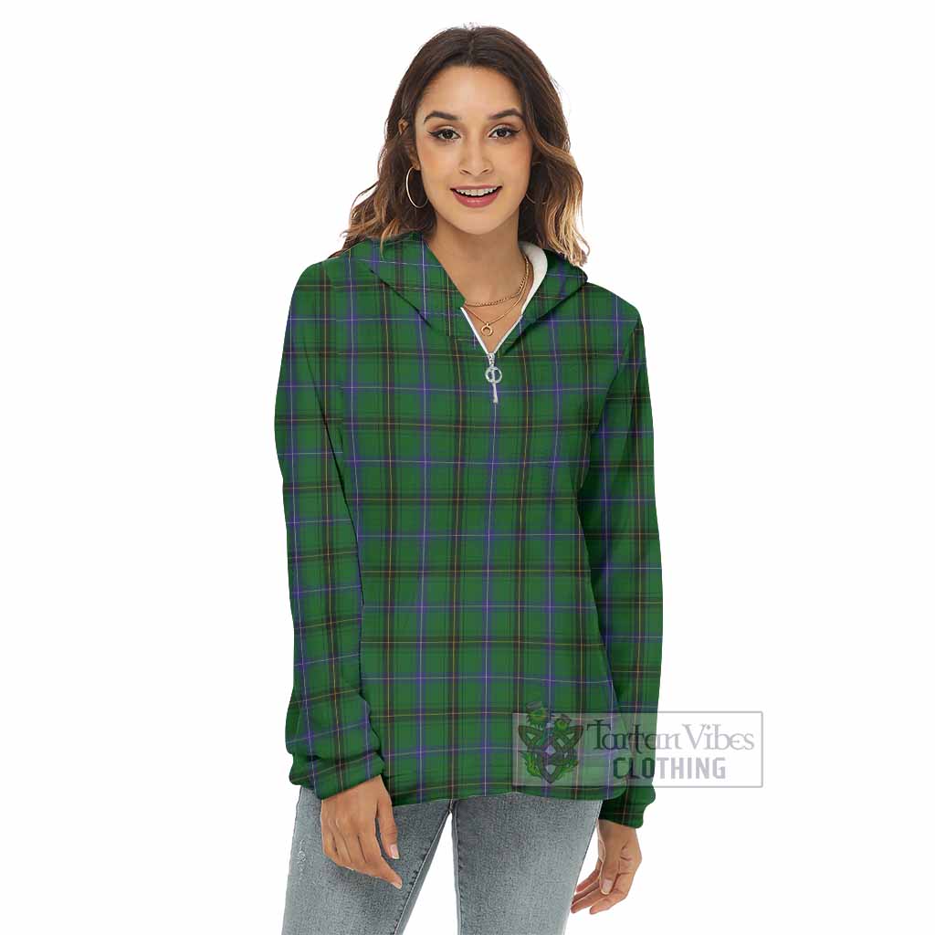 Tartan Vibes Clothing Henderson Tartan Women's Borg  Half Zip Fleece Hoodie