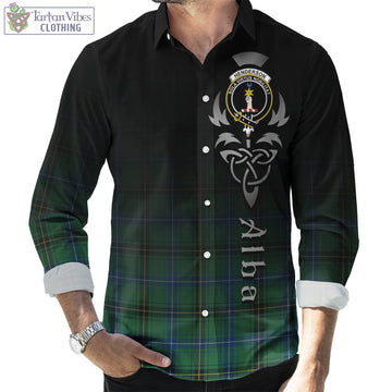 Henderson Ancient Tartan Long Sleeve Button Up Featuring Alba Gu Brath Family Crest Celtic Inspired