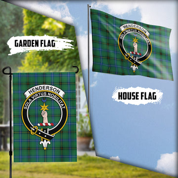 Henderson Ancient Tartan Flag with Family Crest