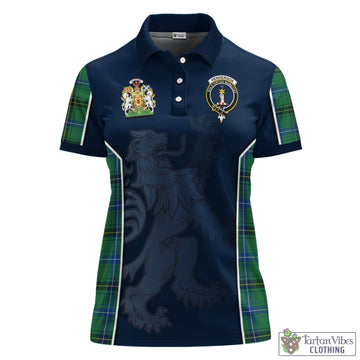Henderson Ancient Tartan Women's Polo Shirt with Family Crest and Lion Rampant Vibes Sport Style