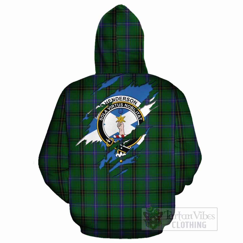 Henderson Clan Crest In Me Tartan Cotton Hoodie Scotland Flag Style