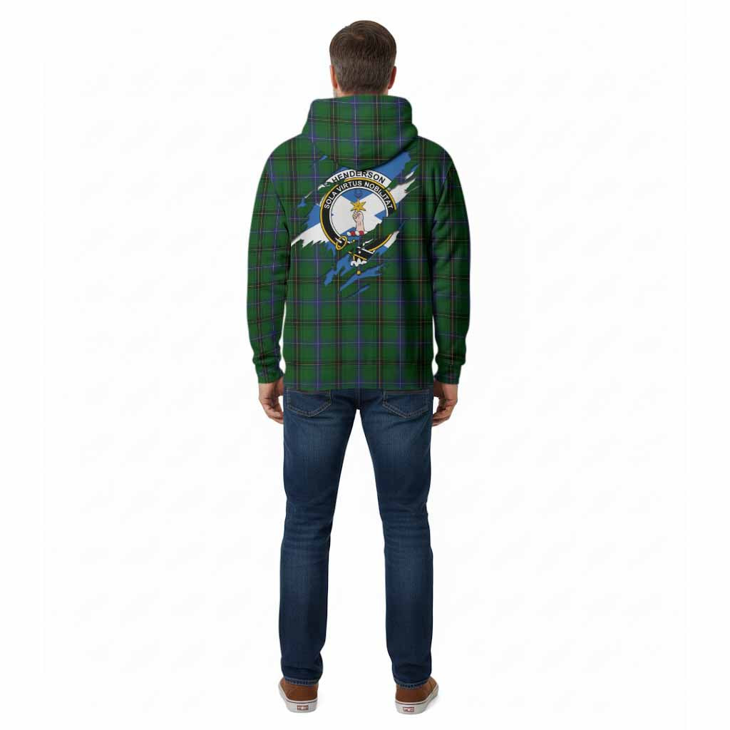 Henderson Clan Crest In Me Tartan Cotton Hoodie Scotland Flag Style