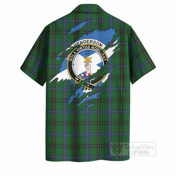 Henderson Clan Crest In Me Tartan Hawaiian Shirt Scotland Flag Style