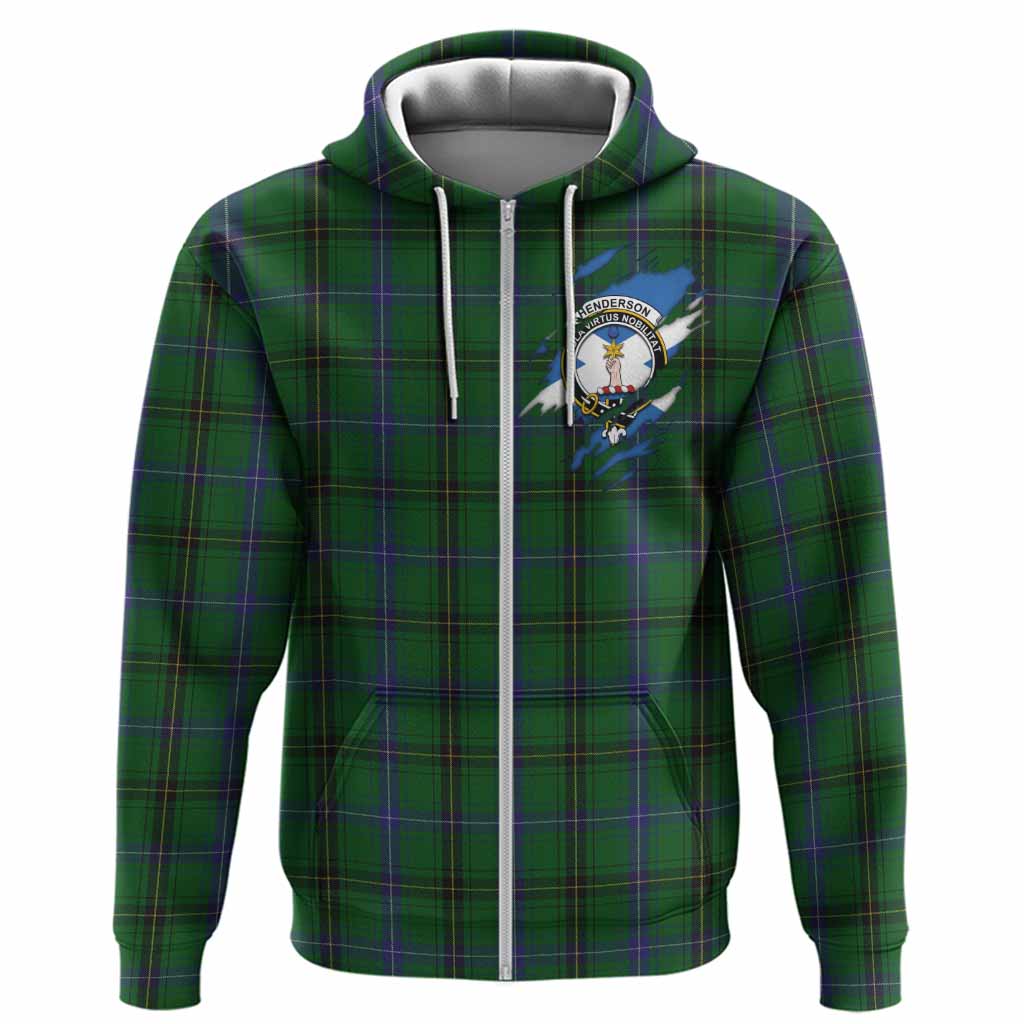 Henderson Clan Crest In Me Tartan Hoodie Scotland Flag Style
