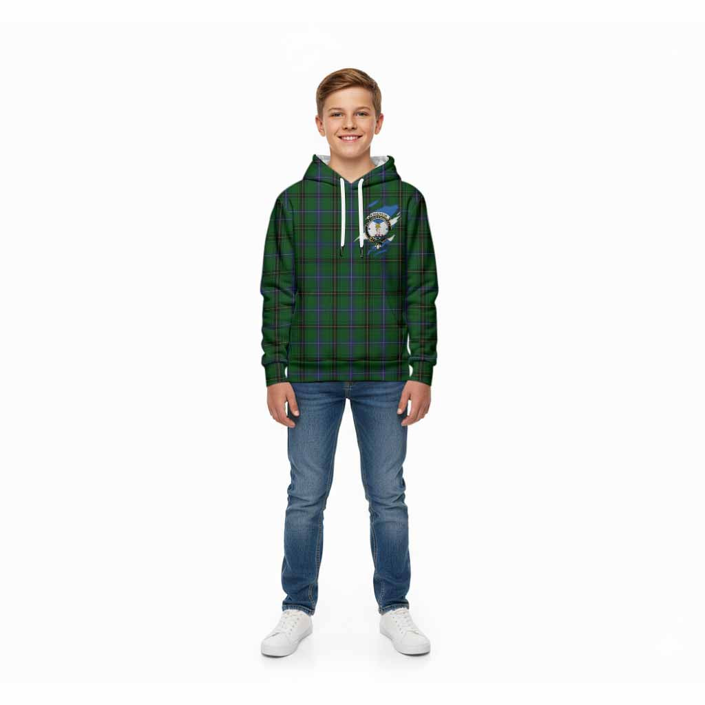 Henderson Clan Crest In Me Tartan Kid Hoodie Scotland Flag Style