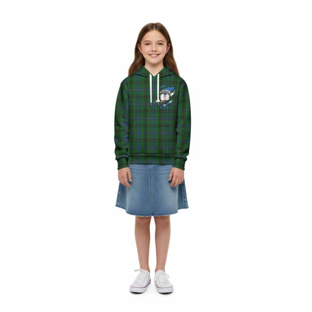 Henderson Clan Crest In Me Tartan Kid Hoodie Scotland Flag Style