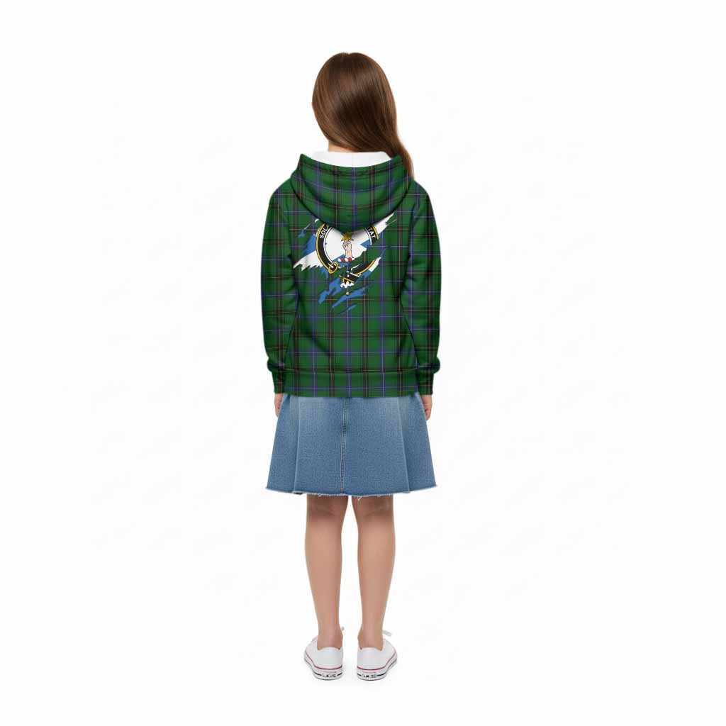 Henderson Clan Crest In Me Tartan Kid Hoodie Scotland Flag Style