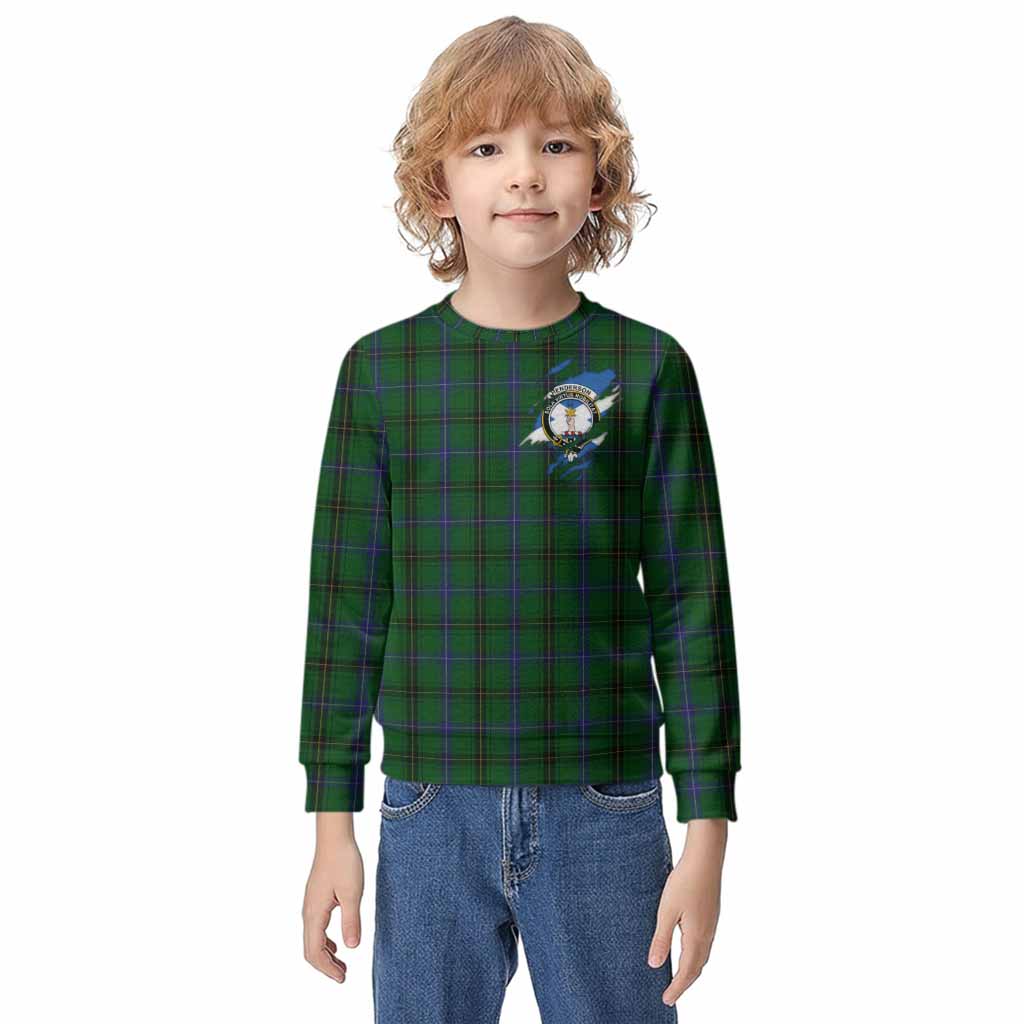 Henderson Clan Crest In Me Tartan Kid Knitted Sweatshirt Scotland Flag Style