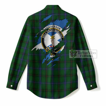 Henderson Clan Crest In Me Tartan Women Casual Shirt Scotland Flag Style