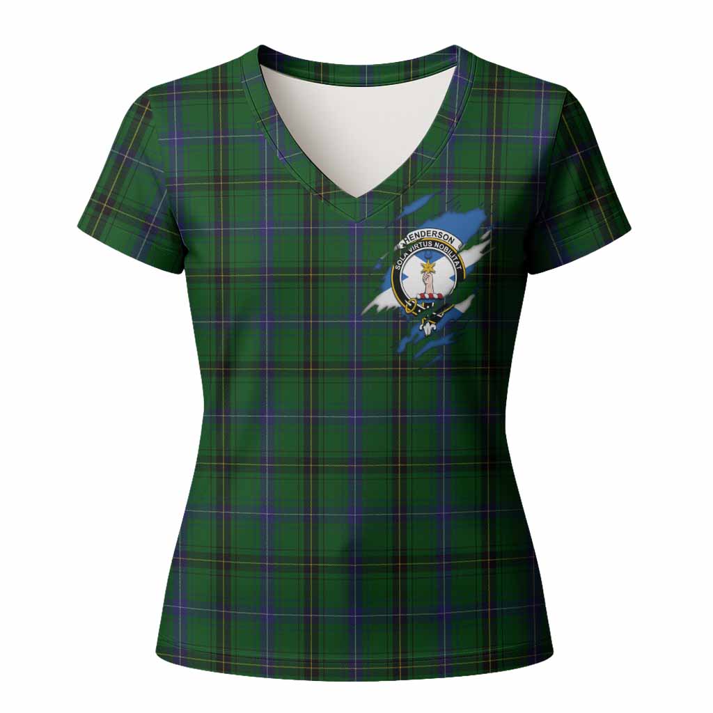 Henderson Clan Crest In Me Tartan Women T shirt Scotland Flag Style
