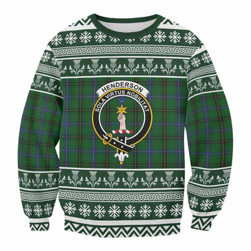 Henderson Clan Tartan Christmas Sweatshirt with Family Crest