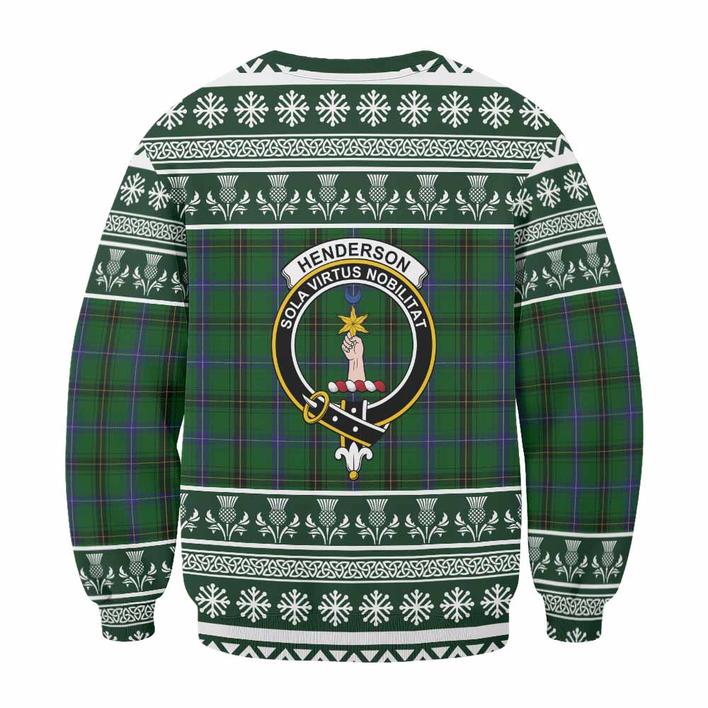 Henderson Clan Tartan Christmas Sweatshirt with Family Crest - Tartan Vibes Clothing