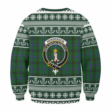 Henderson Clan Tartan Christmas Sweatshirt with Family Crest