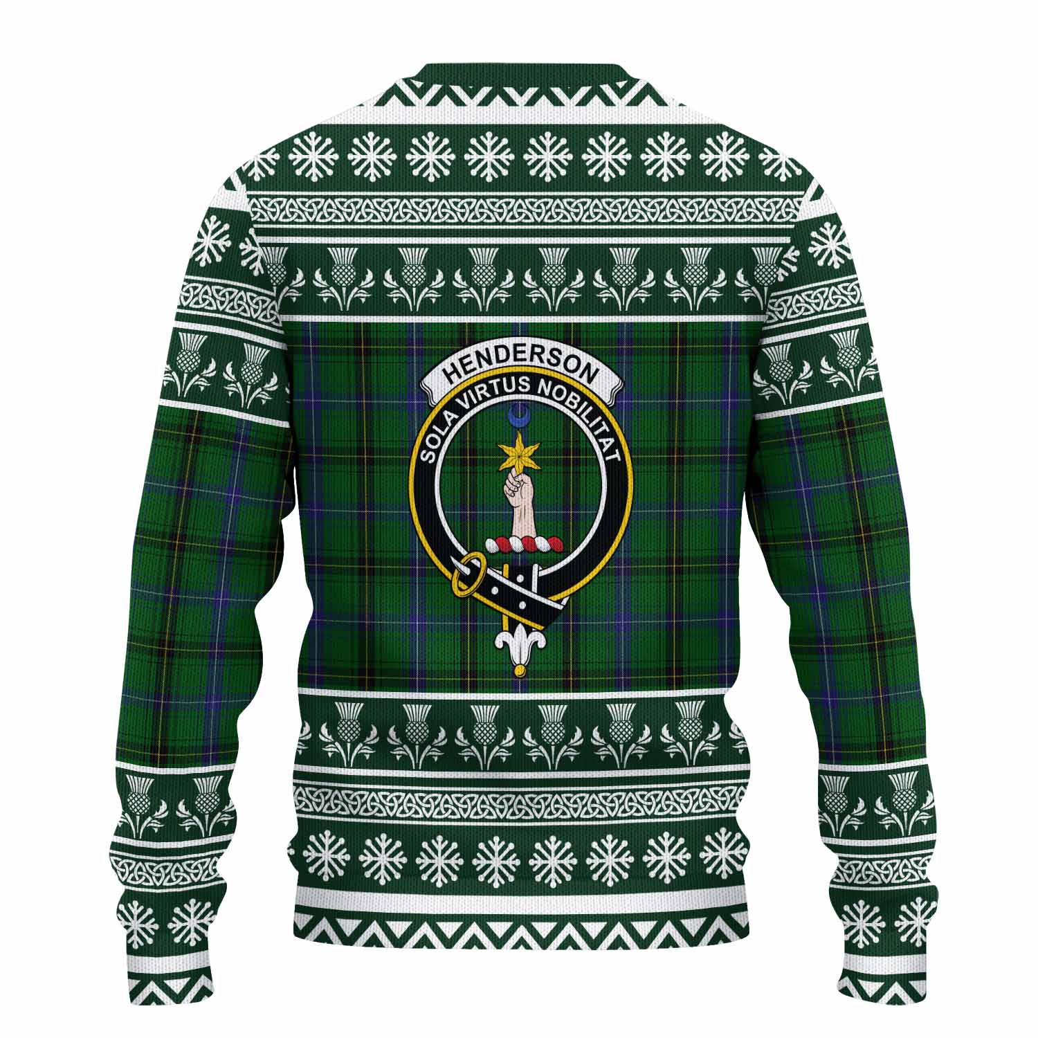 Henderson Clan Tartan Christmas Ugly Sweater with Family Crest - Tartan Vibes Clothing