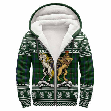 Henderson Clan Tartan Crest Christmas Fleece Hoodie Coat of Arms Funny Style