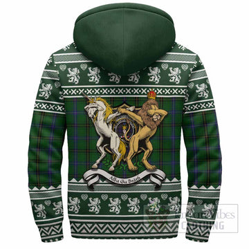 Henderson Clan Tartan Crest Christmas Fleece Hoodie Coat of Arms Funny Style