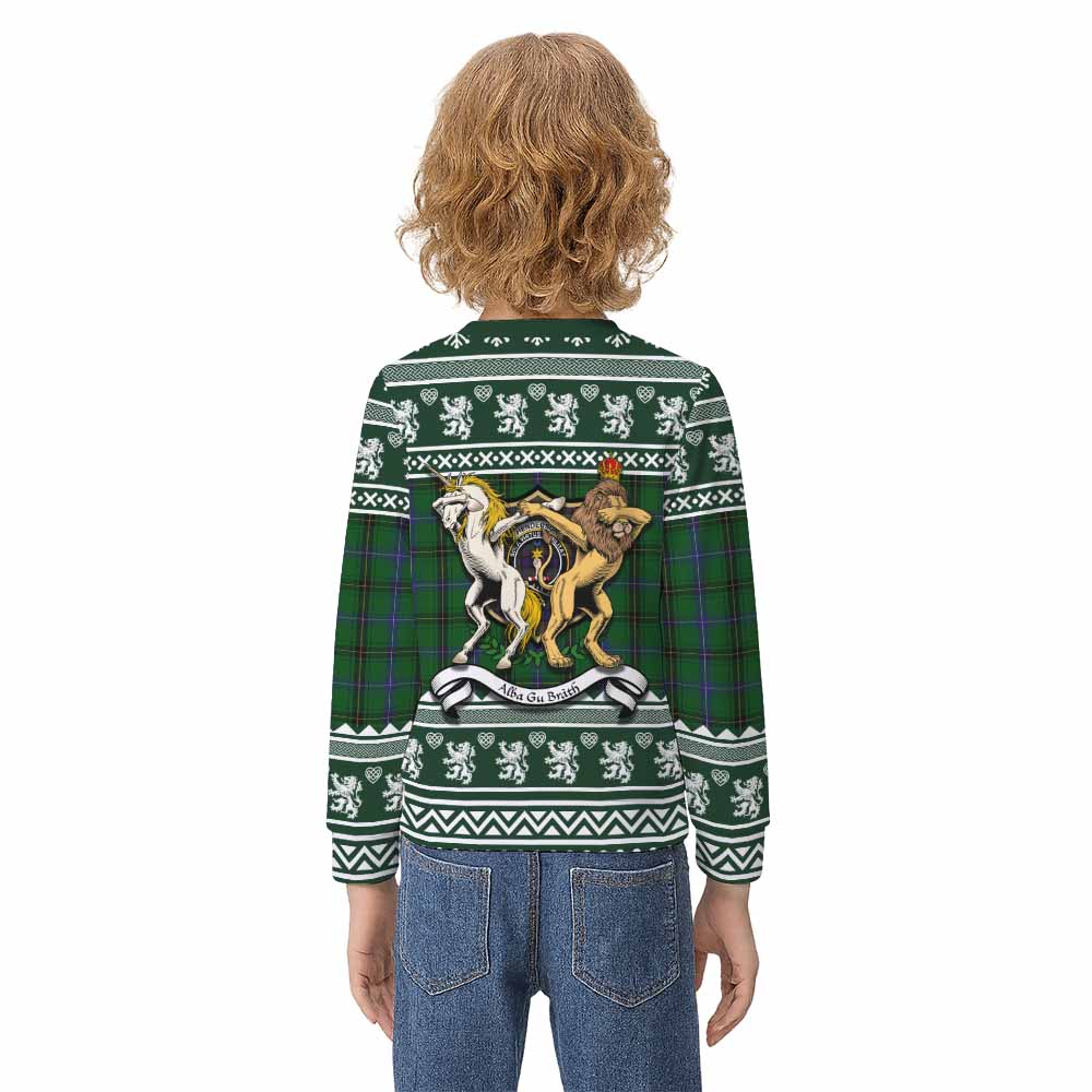 Henderson Clan Tartan Crest Christmas Kid Ugly Sweatshirt Coat of Arms Funny Style - Tartan Vibes Clothing