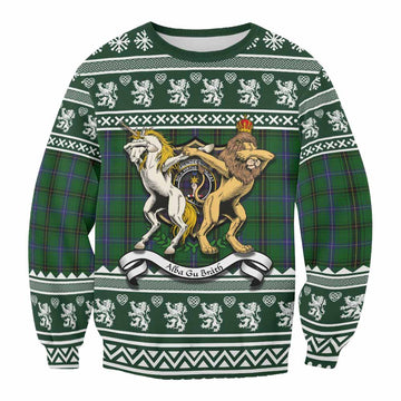 Henderson Clan Tartan Crest Christmas Sweatshirt Coat of Arms Funny Style