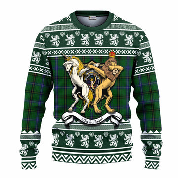 Henderson Clan Tartan Crest Christmas Ugly Sweater Coat of Arms Funny Style