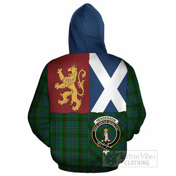 Henderson Crest Tartan Cotton Hoodie with Lion Rampant Saltire Style