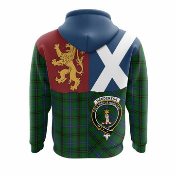 Henderson Crest Tartan Hoodie with Lion Rampant Saltire Style