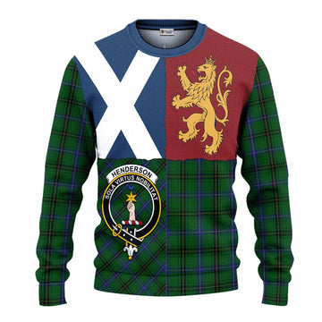 Henderson Crest Tartan Knitted Sweater with Lion Rampant Saltire Style