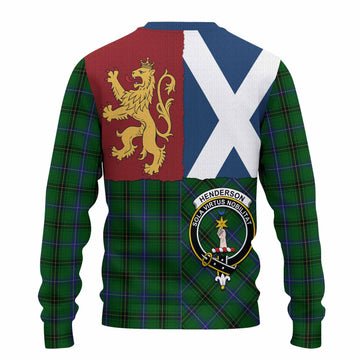 Henderson Crest Tartan Knitted Sweater with Lion Rampant Saltire Style