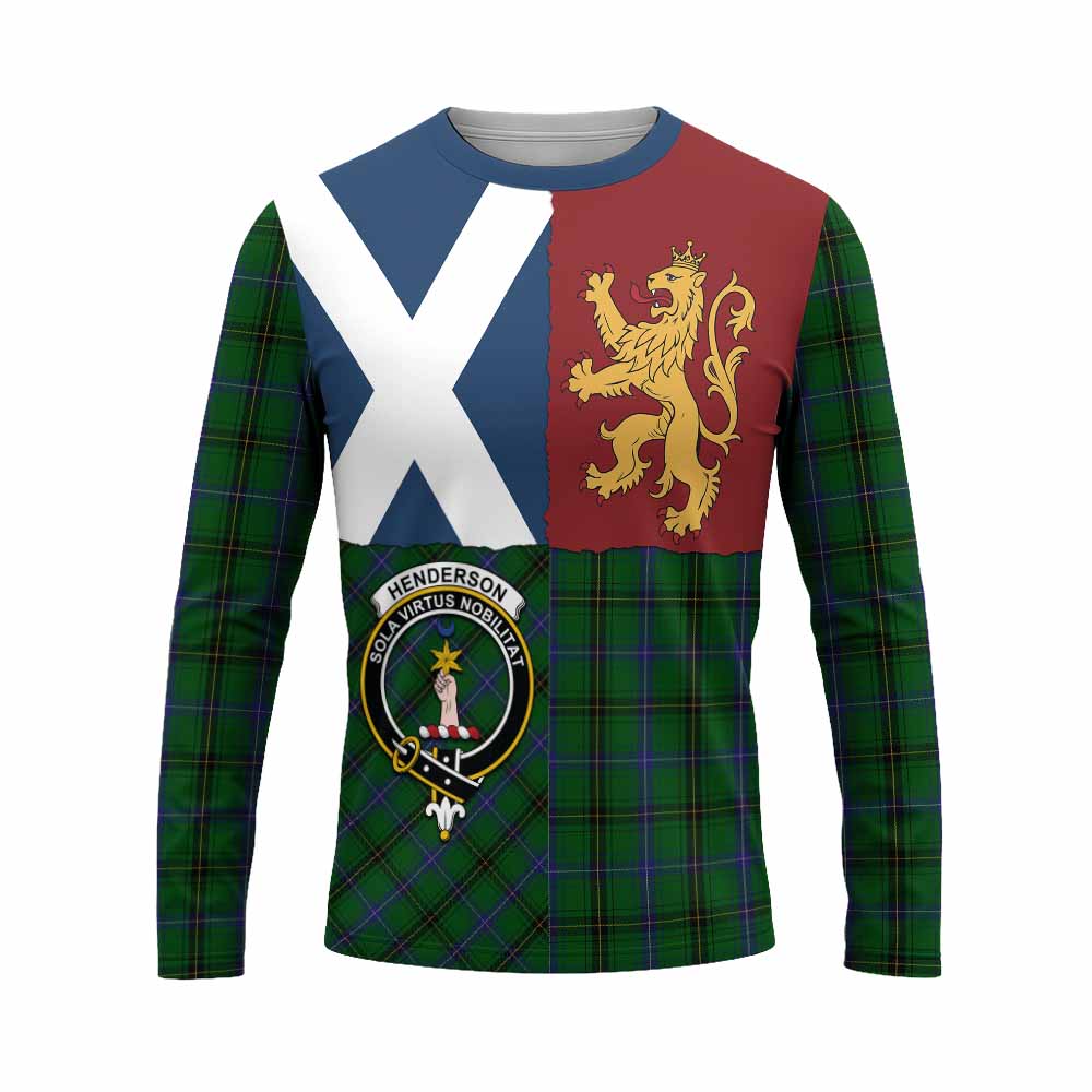 Henderson Crest Tartan Long Sleeve T-Shirt with Lion Rampant Saltire Style