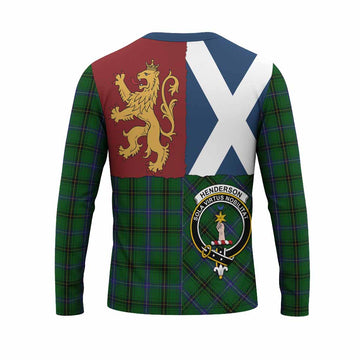 Henderson Crest Tartan Long Sleeve T-Shirt with Lion Rampant Saltire Style