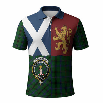 Henderson Crest Tartan Polo Shirt with Lion Rampant Saltire Style