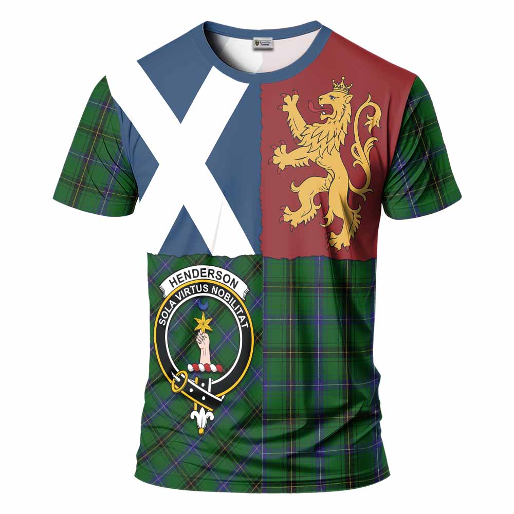 Henderson Crest Tartan T-Shirt with Lion Rampant Saltire Style