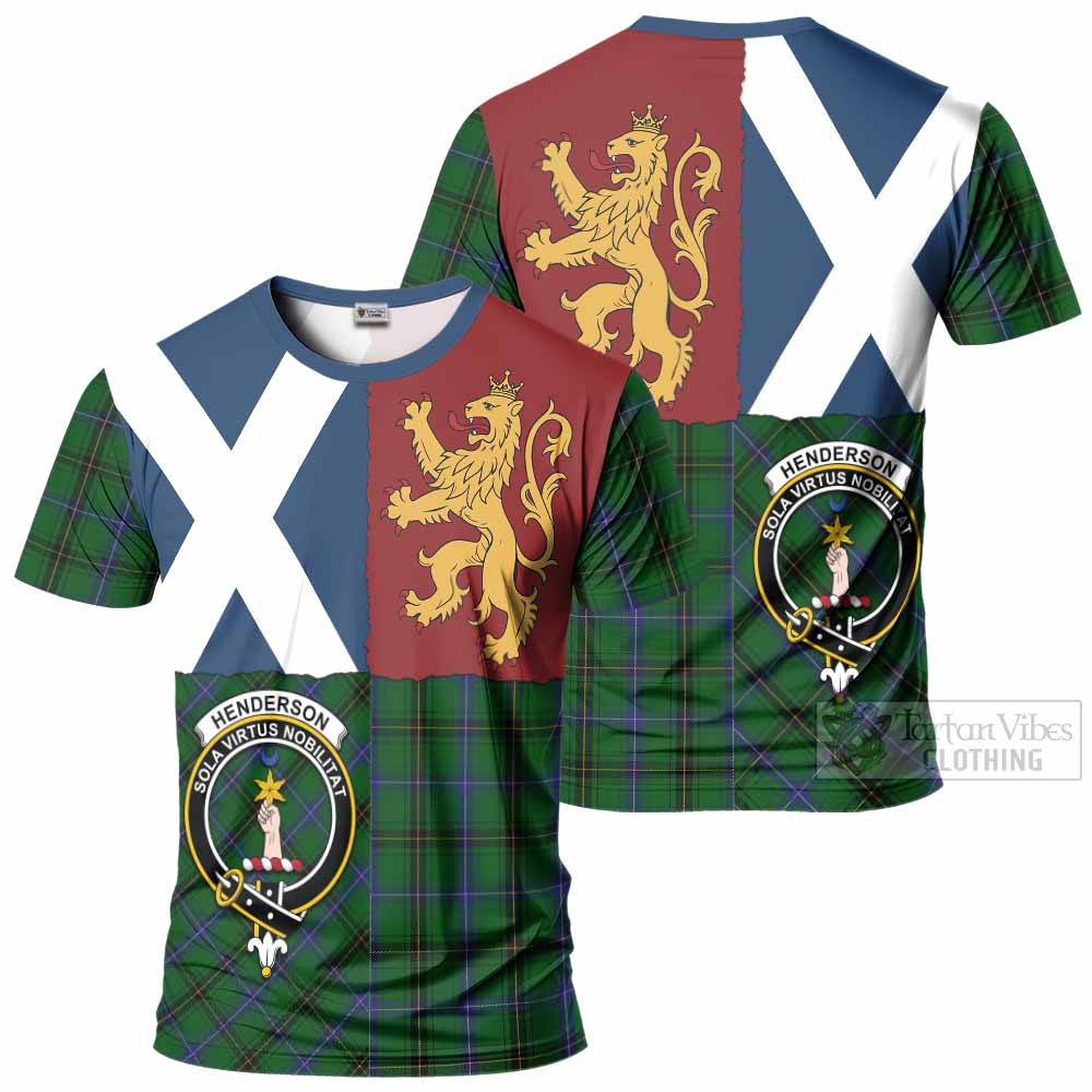 Henderson Crest Tartan T-Shirt with Lion Rampant Saltire Style