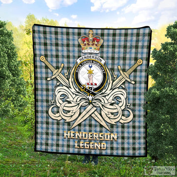 Henderson Dress Tartan Quilt with Clan Crest and the Golden Sword of Courageous Legacy
