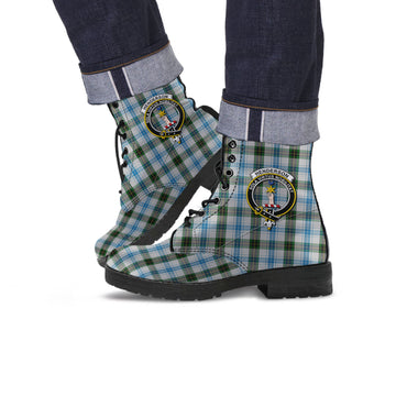 Henderson Dress Tartan Leather Boots with Family Crest