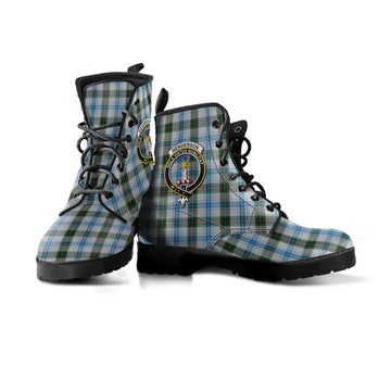 Henderson Dress Tartan Leather Boots with Family Crest