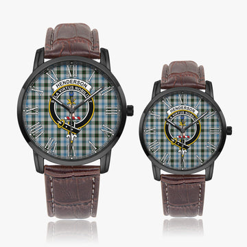 Henderson Dress Tartan Family Crest Leather Strap Quartz Watch