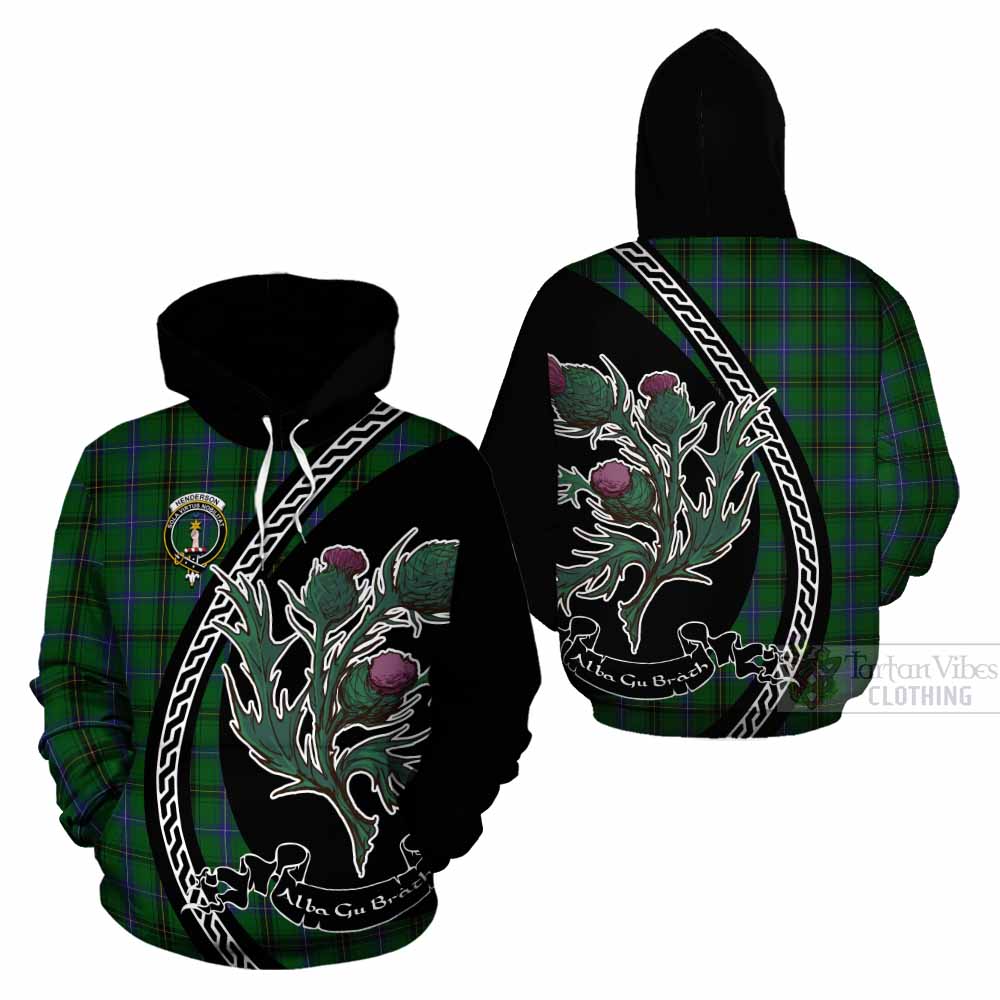 Henderson Family Crest Tartan Cotton Hoodie Alba Thistle Inspired - Tartan Vibes Clothing