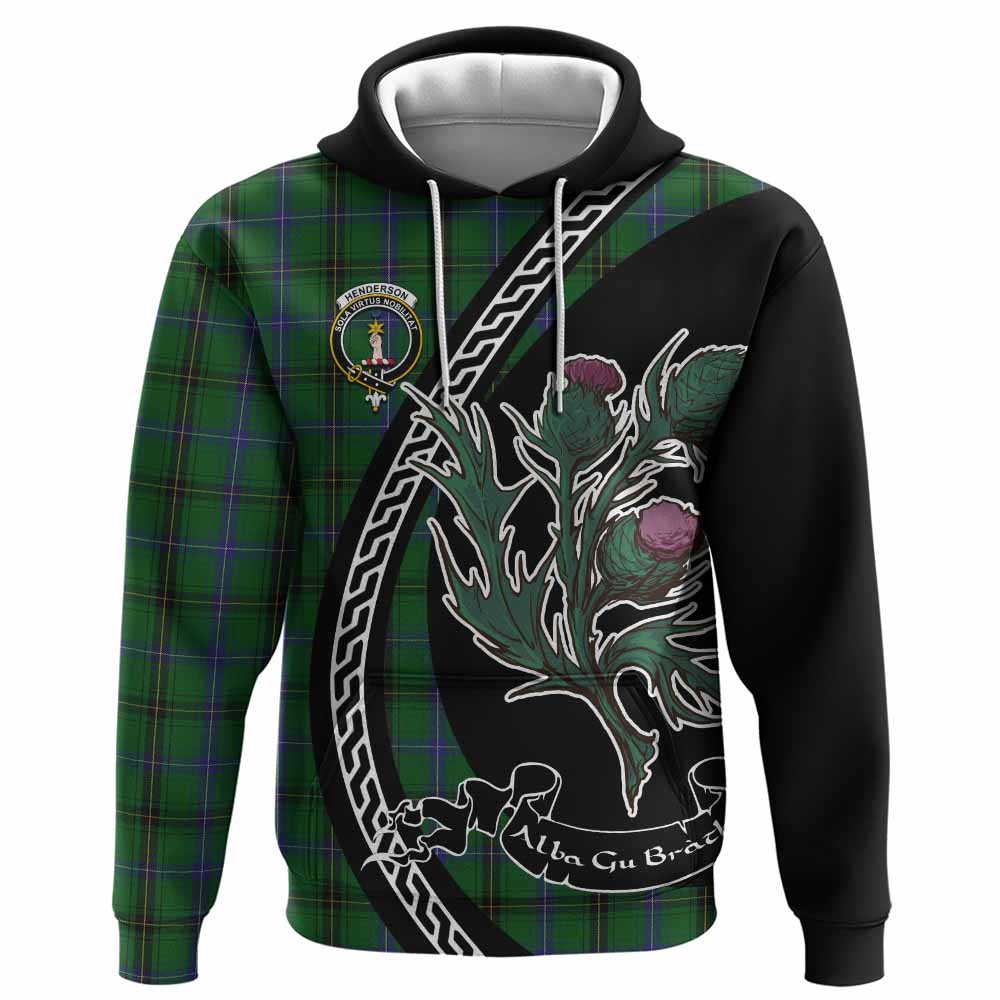 Henderson Family Crest Tartan Hoodie Alba Thistle Inspired - Tartan Vibes Clothing